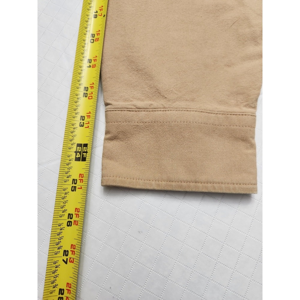 L.L.Bean Shirt Mens Large Tan Button Up Long Sleeve Cotton Two Pockets Workwear - Picture 8 of 13